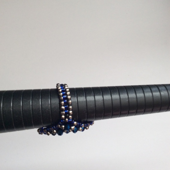 HANDMADE RING SIZE 10 COLOR BLUE AND SILVER - Picture 3 of 5